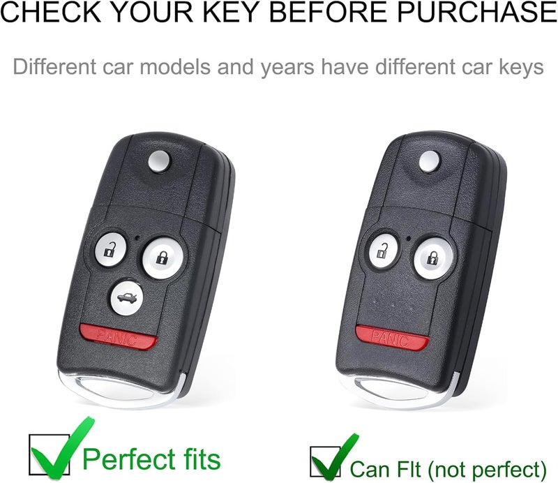 CACARLIKE for Acura Key Fob Cover with Acura Keychain, Car Key Fob Case Compatible with Accord MDX RDX TL TSX ZDX Smart Key Protector - Image 2